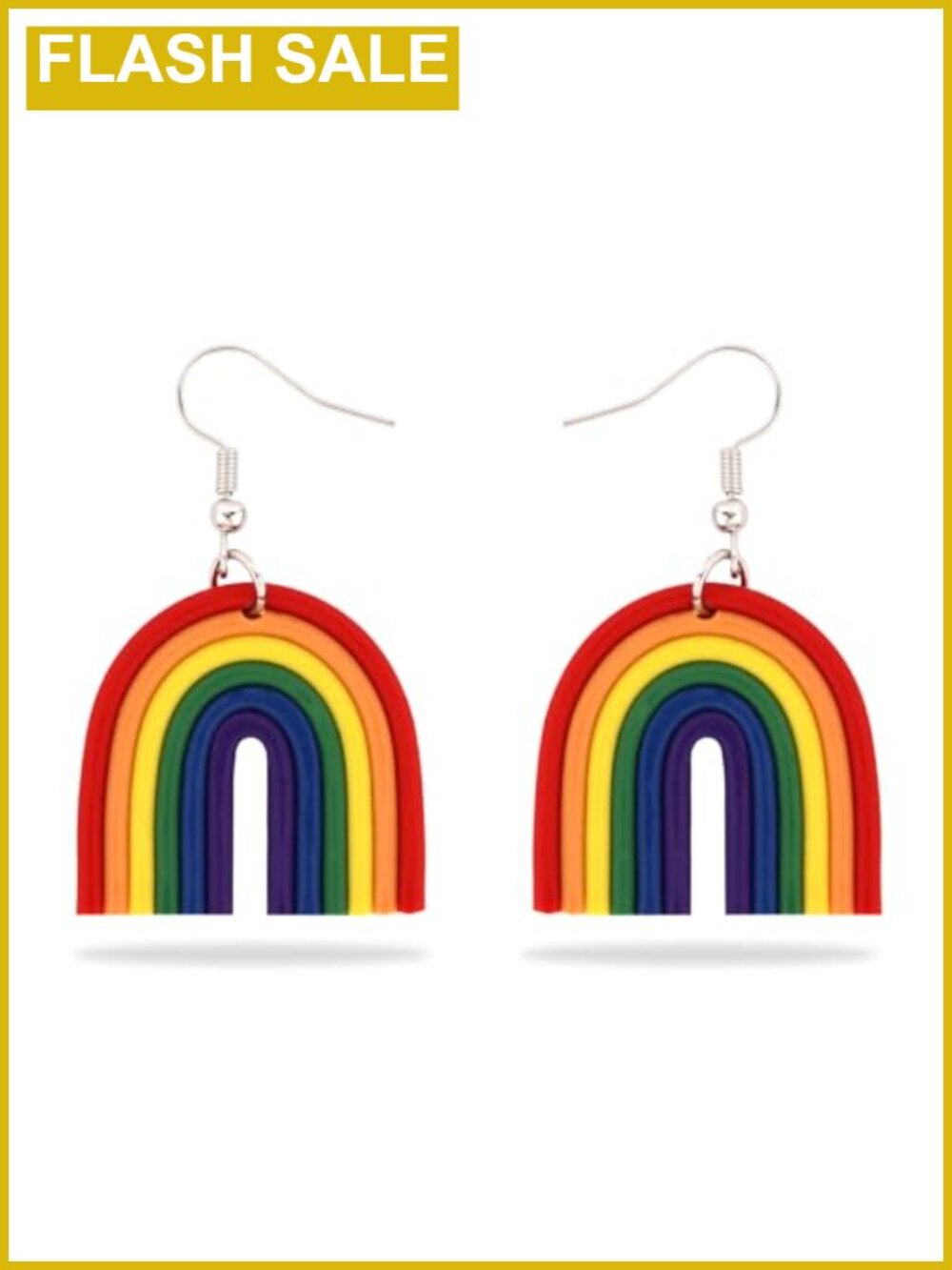 Rainbow Pride Arch Clay Dangle Earrings Hypoallergenic Women